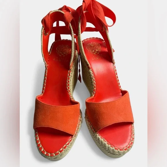 Vince Camuto Espadrille Wedge Sandals Lace Up Ankle Tie Size 8.5 Charity Listing - Picture 4 of 7